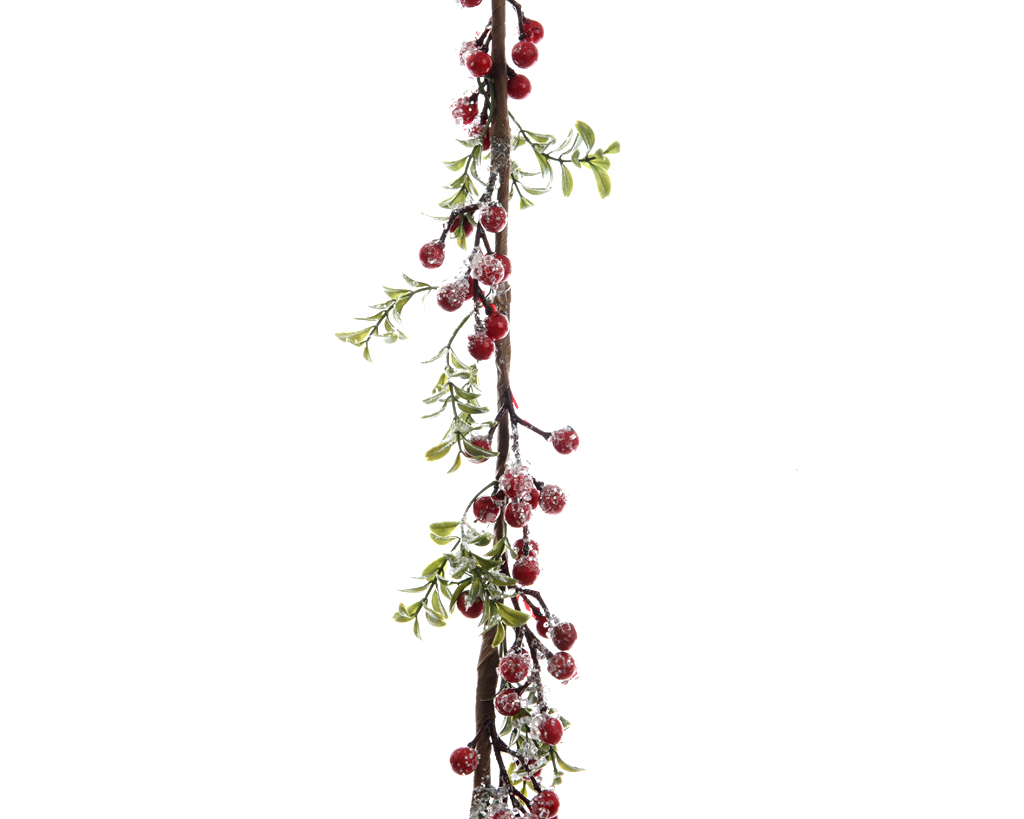 Neinkie Branches de neige Baies rouges Guirlande lumineuse